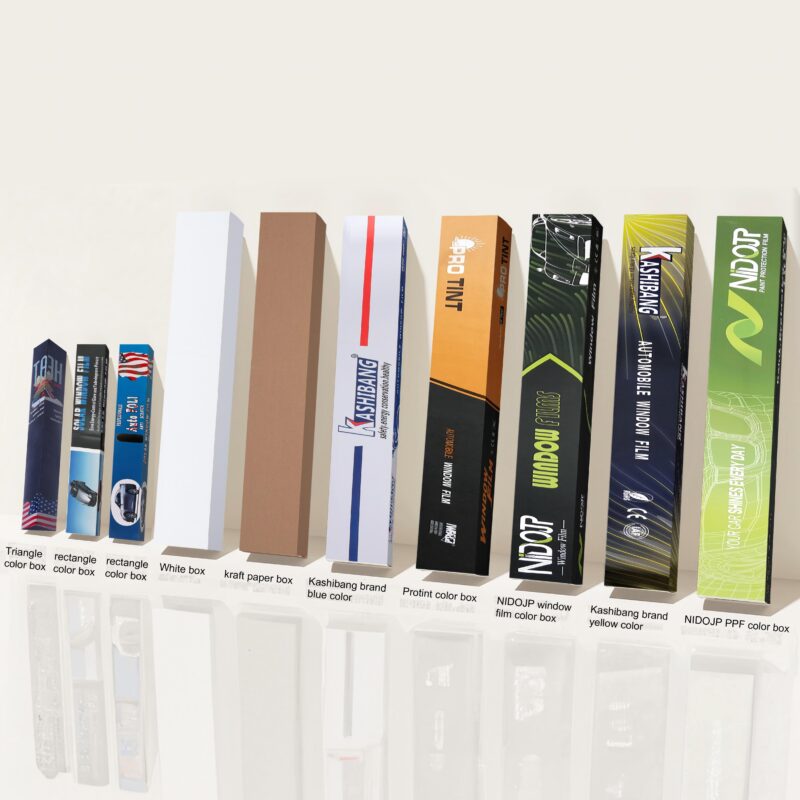 window film packaging options for different box styles and custom branding solutions