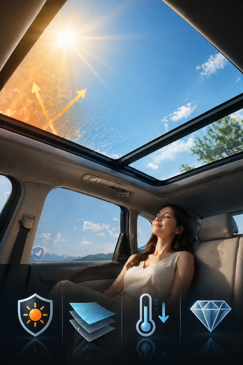 ak70 sunroof film with heat rejection and uv protection for car sunroofs