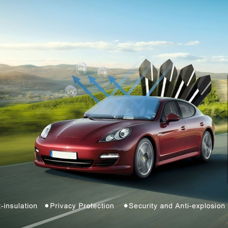 car solar window film with high heat rejection, privacy protection, and shatterproof safety for car windows