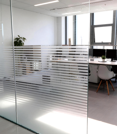 Pattern decorative glass film for office branding