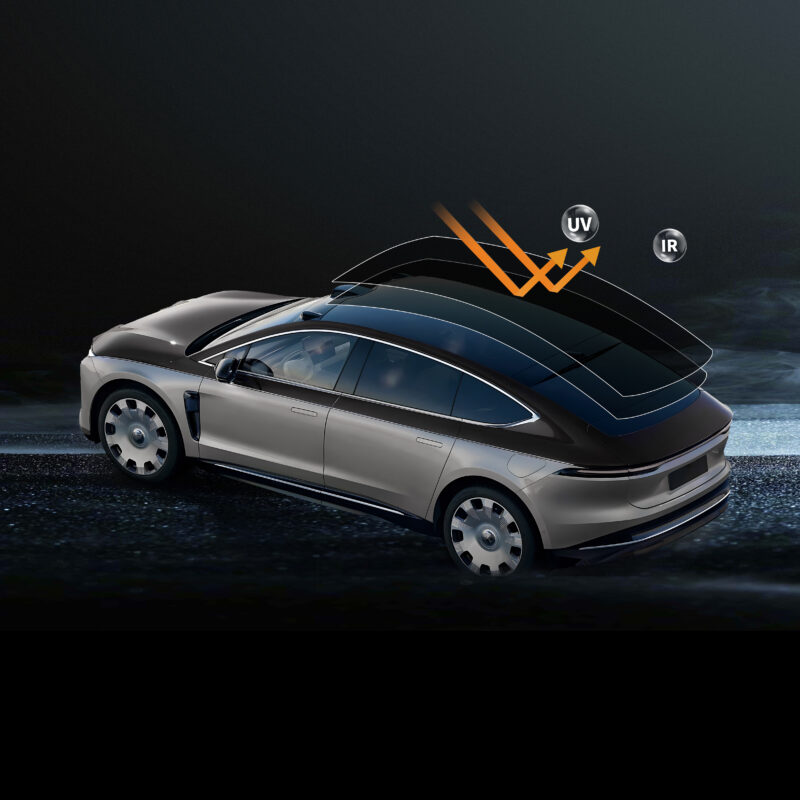 sunroof film with UV protection and infrared heat rejection