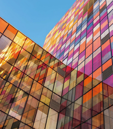 Colored transparent architectural window film