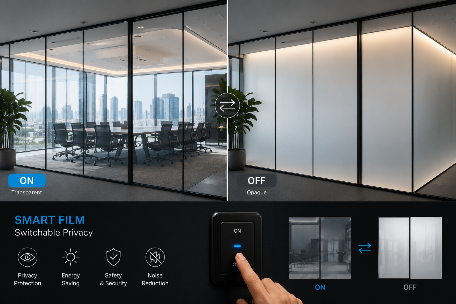 switchable PDLC smart film for privacy glass and automotive smart tint applications