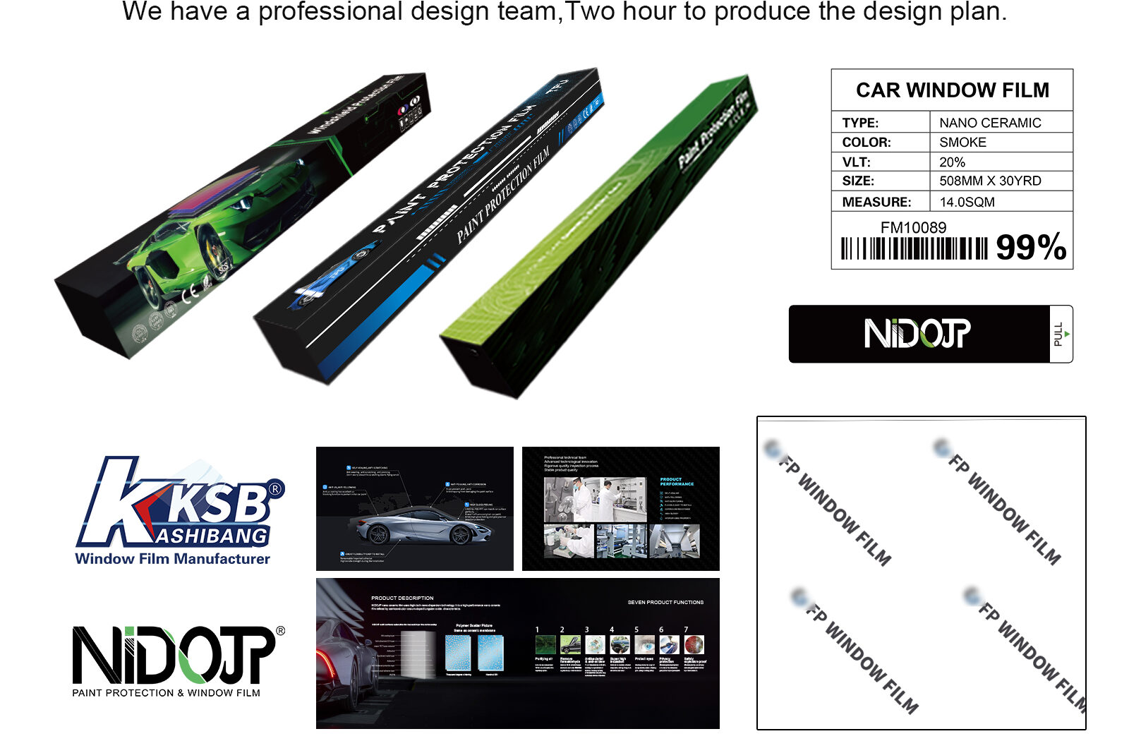 OEM custom window film packaging boxes with private label branding for distributors