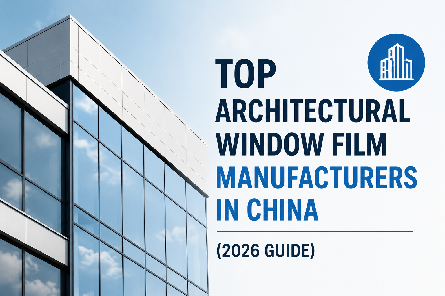 modern banner showing top architectural window film manufacturers in China with solar control and commercial building film industry overview
