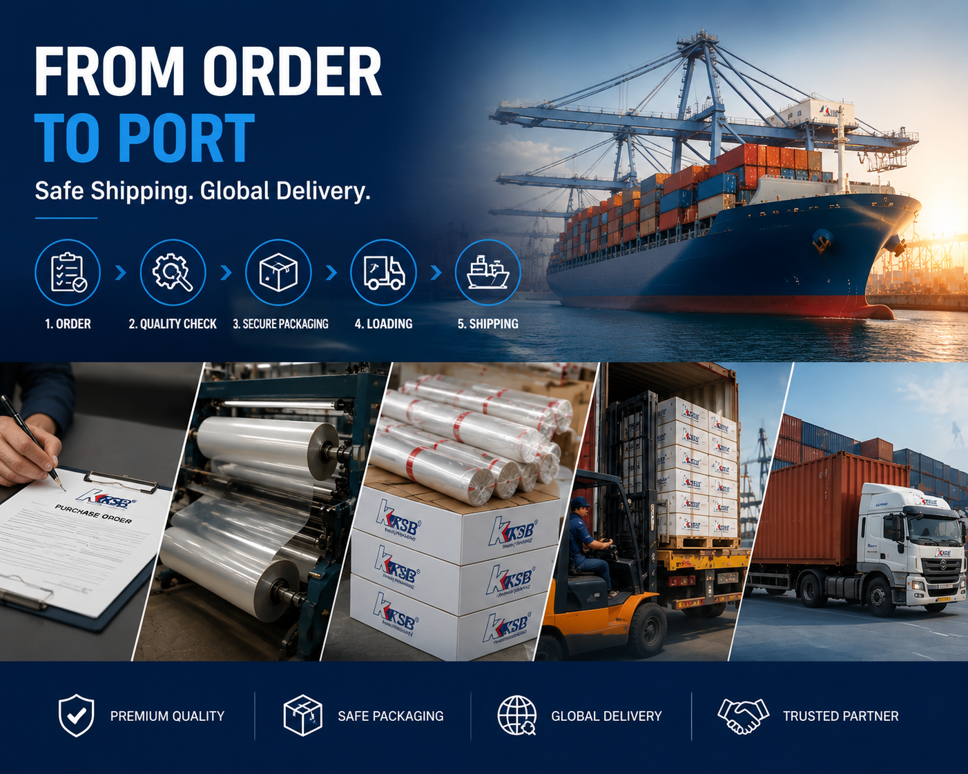 PPF protective film rolls in export packaging for safe international shipping