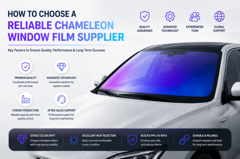 Chameleon window film supplier with quality assurance and advanced manufacturing support for automotive distributors