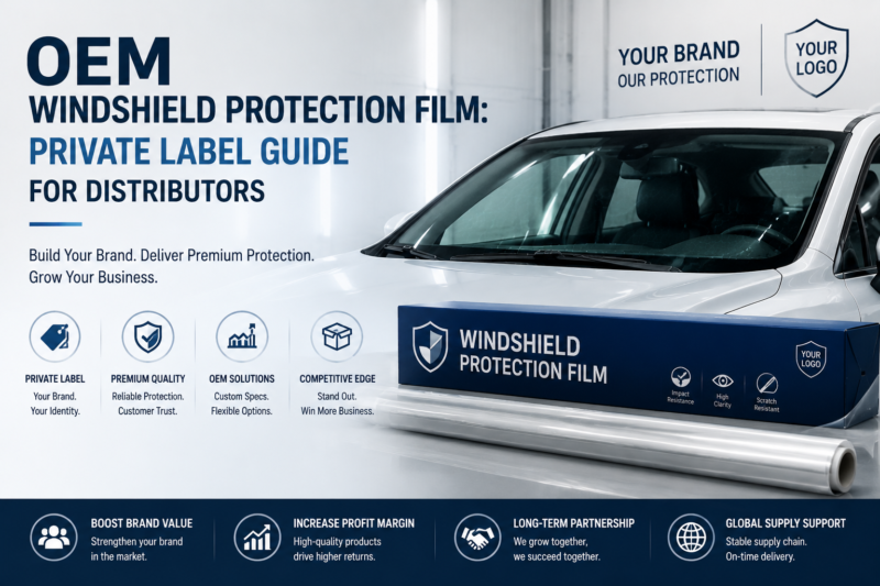 OEM windshield protection film with private label customization for automotive distributors and aftermarket brands