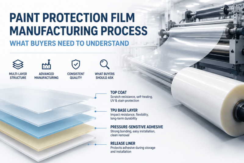 paint protection film manufacturing process with TPU casting production line for OEM PPF factory