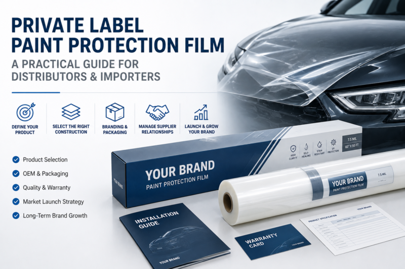 paint protection film with private label branding and OEM packaging solutions for distributors and importers
