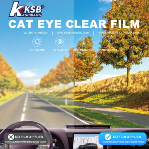 Cat Eye Clear Film Automotive Window Film Anti-Glare HD Clarity Heat Rejection UV Protection Comparison