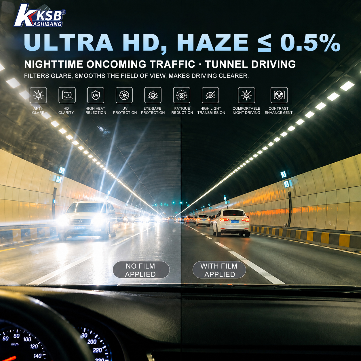 Cat Eye Window Film with Ultra-Clear Vision and Low Haze for Automotive Glass