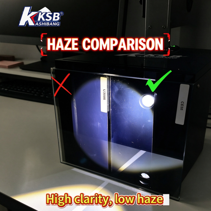 Cat eye CE35 windshield film low haze and glare test