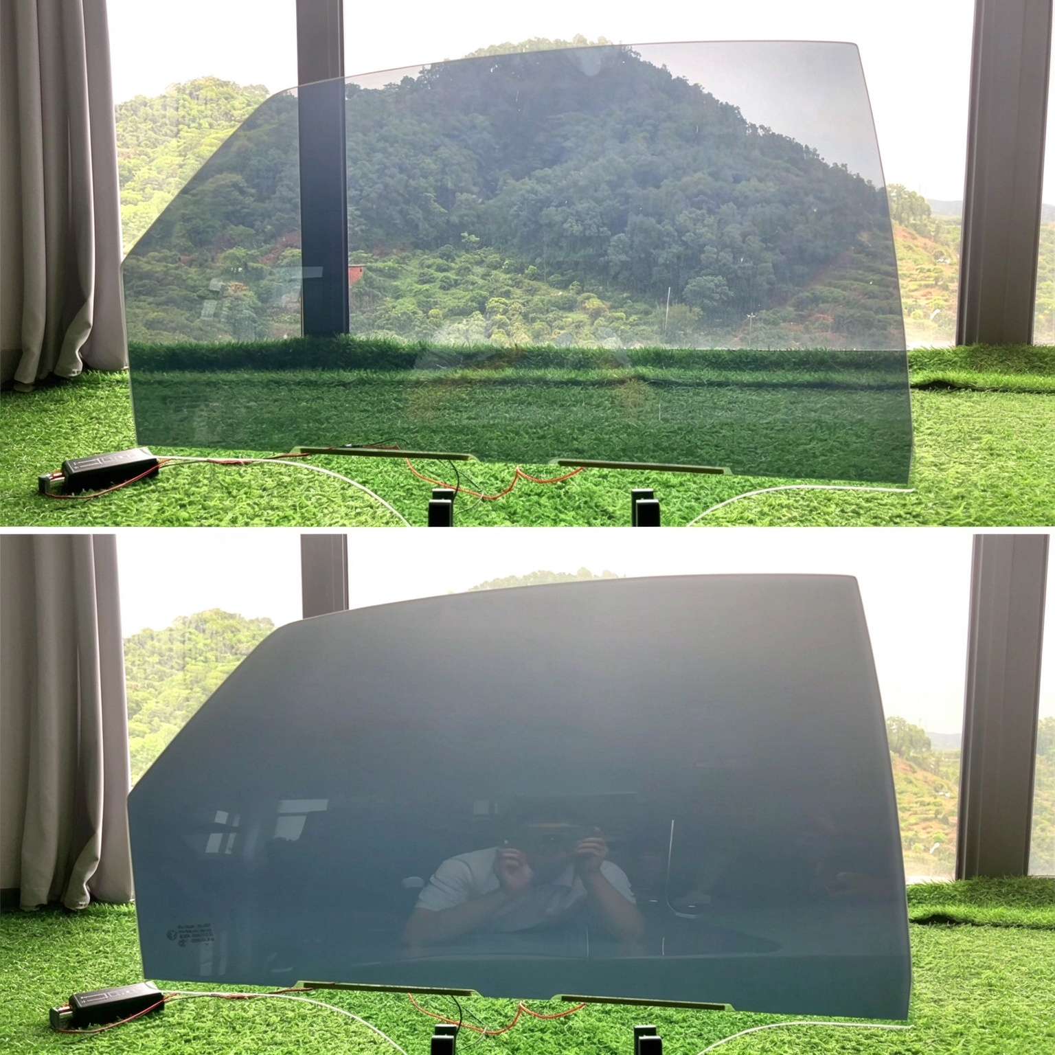 Gray PDLC smart film for switchable glass privacy